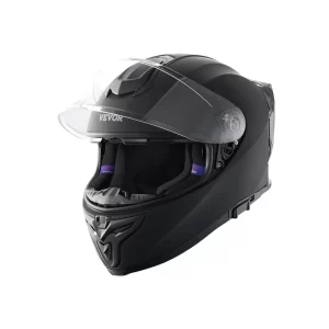 Motociklininko uždaras šalmas VEVOR su Bluetooth lizdu ir dvigubu stiklu