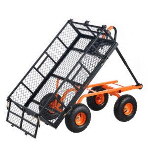 VEVOR metalinis išverčiamas sodo vežimėlis 181 kg, 10″ ratai