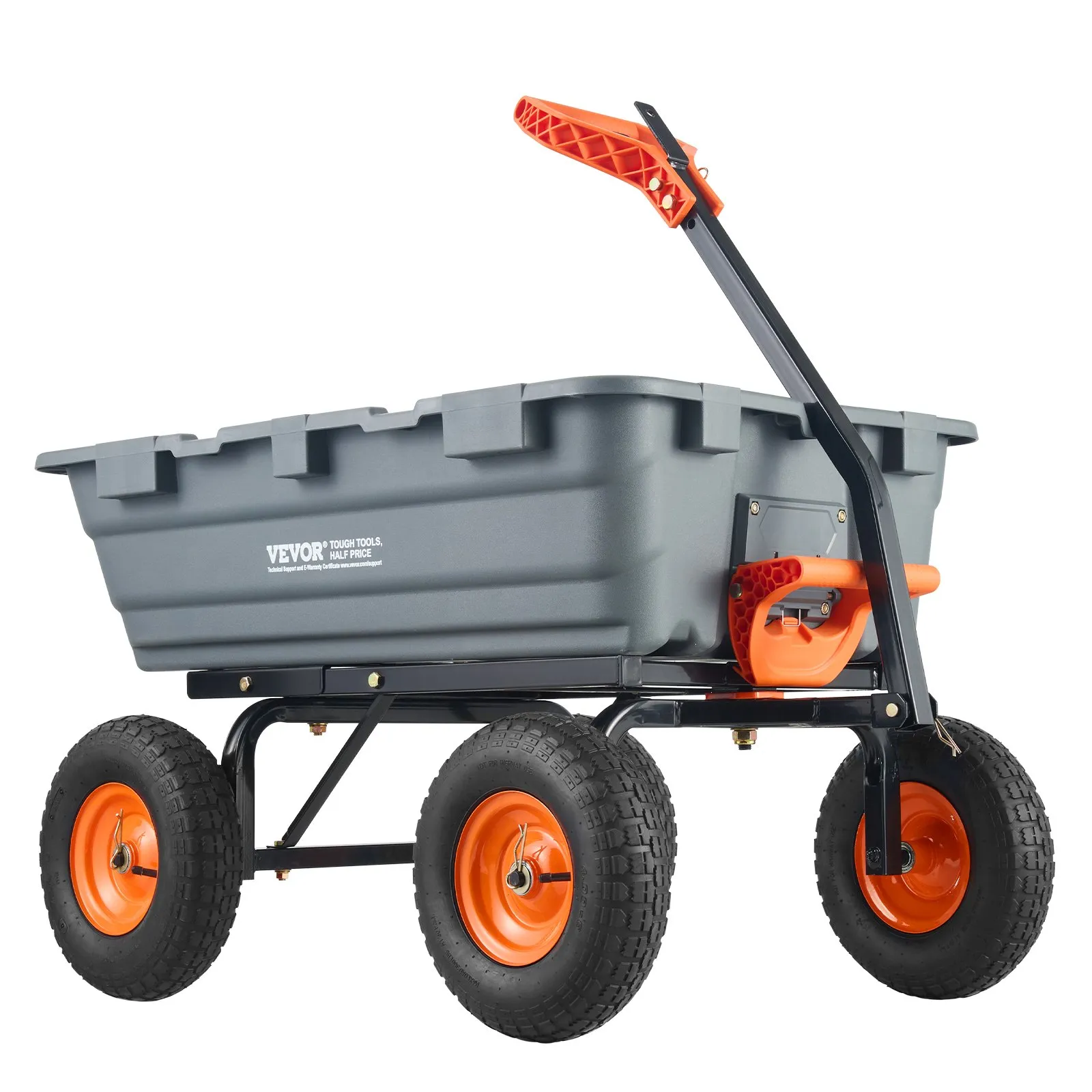 VEVOR plastikinis išverčiamas sodo vežimėlis 544 kg, 183,4 l