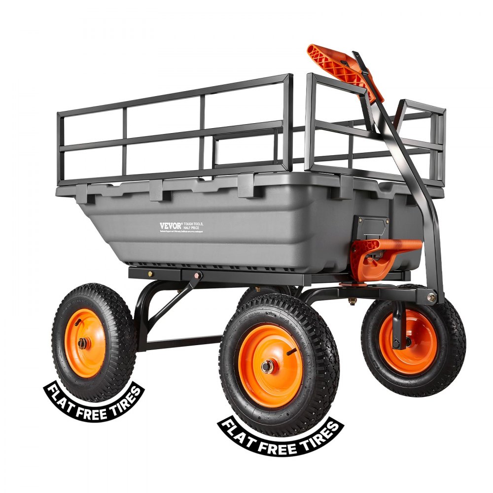 VEVOR plastikinis išverčiamas sodo vežimėlis 680 kg, 15 cu. ft.