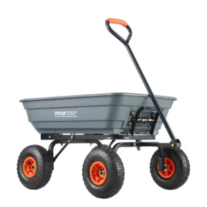 VEVOR plastikinis išverčiamas sodo vežimėlis 272 kg, 10″ ratai