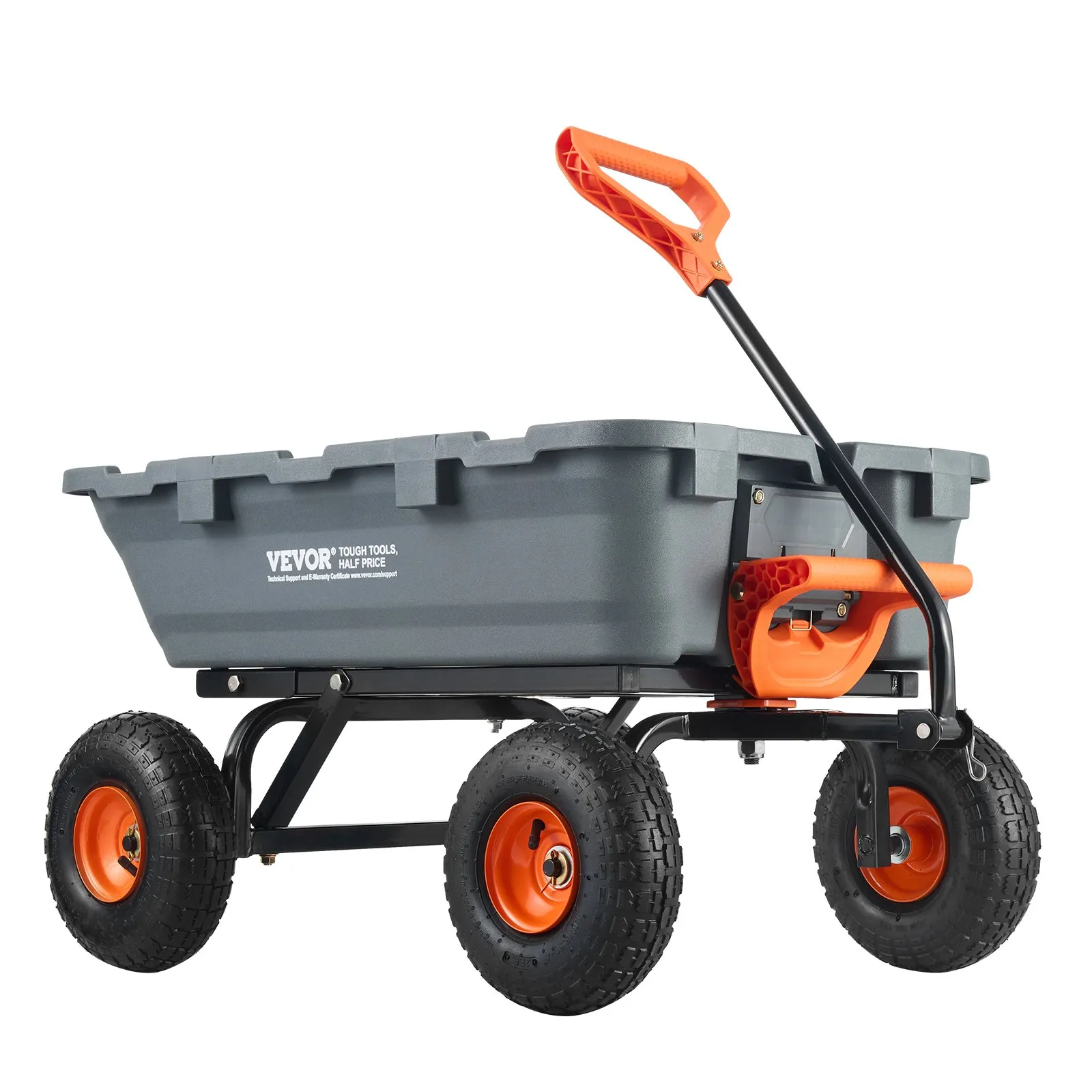 VEVOR plastikinis išverčiamas sodo vežimėlis 363,6 kg, 10″ ratai