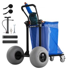 VEVOR sulankstomas paplūdimio vežimėlis 75 kg, 320 mm ratai