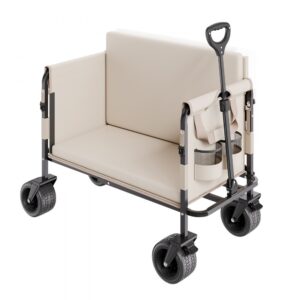 VEVOR sulankstomas 2-in-1 vežimėlis-suoliukas 220 l, iki 249 kg
