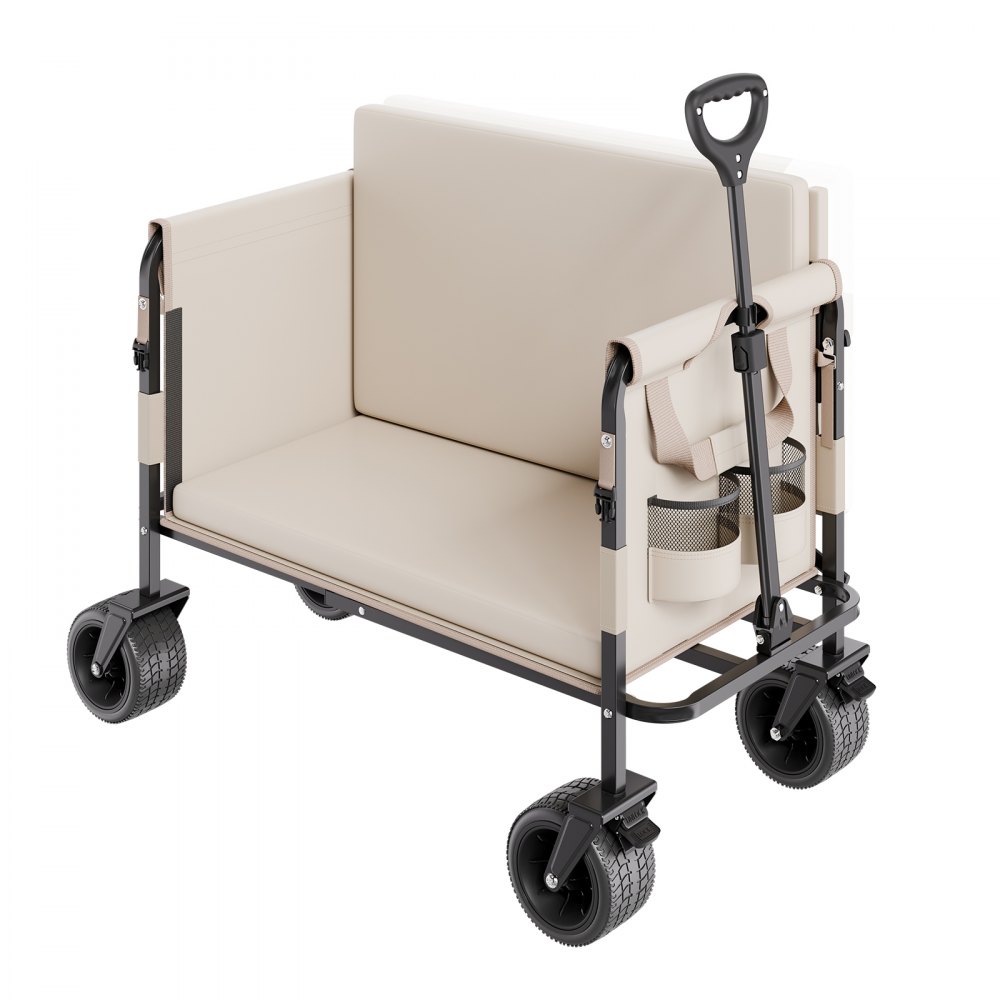 VEVOR sulankstomas 2-in-1 vežimėlis-suoliukas 220 l, iki 249 kg
