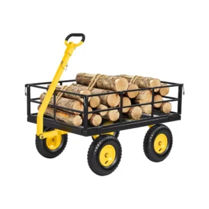 VEVOR metalinis sodo vežimėlis 544 kg, 330 mm ratai