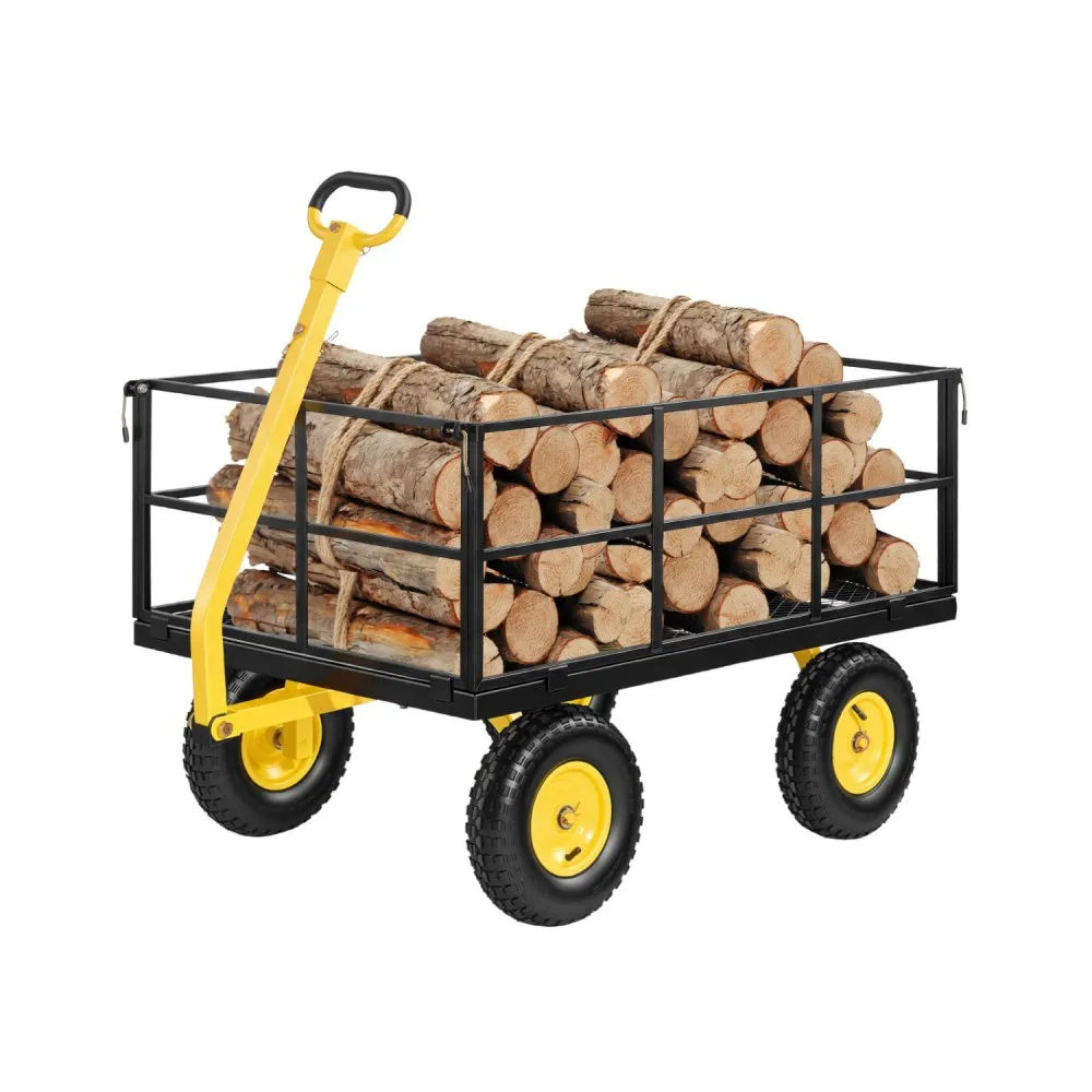 VEVOR metalinis sodo vežimėlis 635 kg, 330 mm ratai