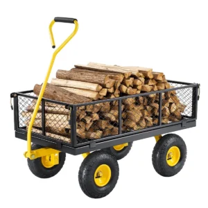 VEVOR metalinis sodo vežimėlis 408 kg, 10″ ratai, išimami bortai